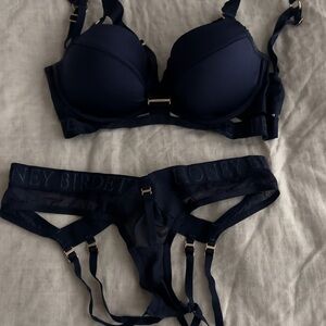 Navy Blue Lingerie Set